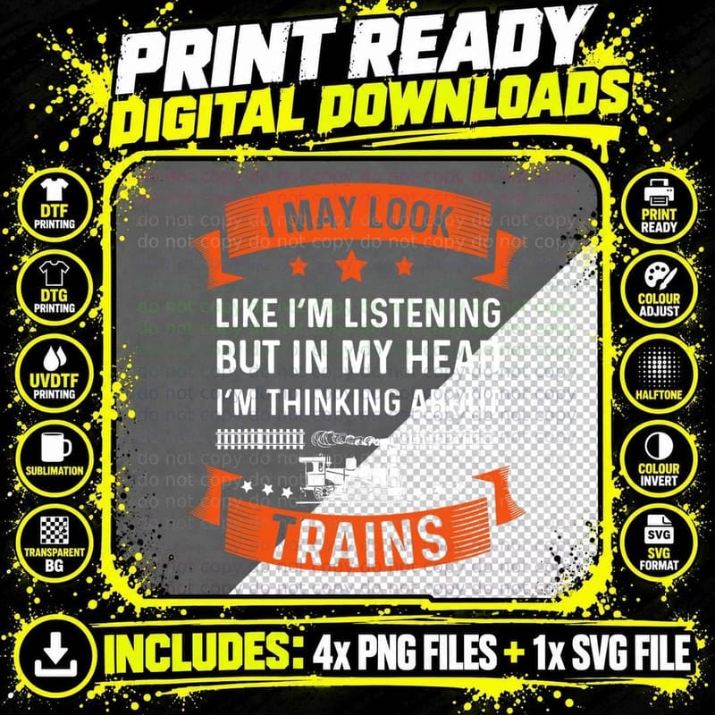 Funny Train Stuff Model Train Collector Rails I Like Png SVG Digital Bundle