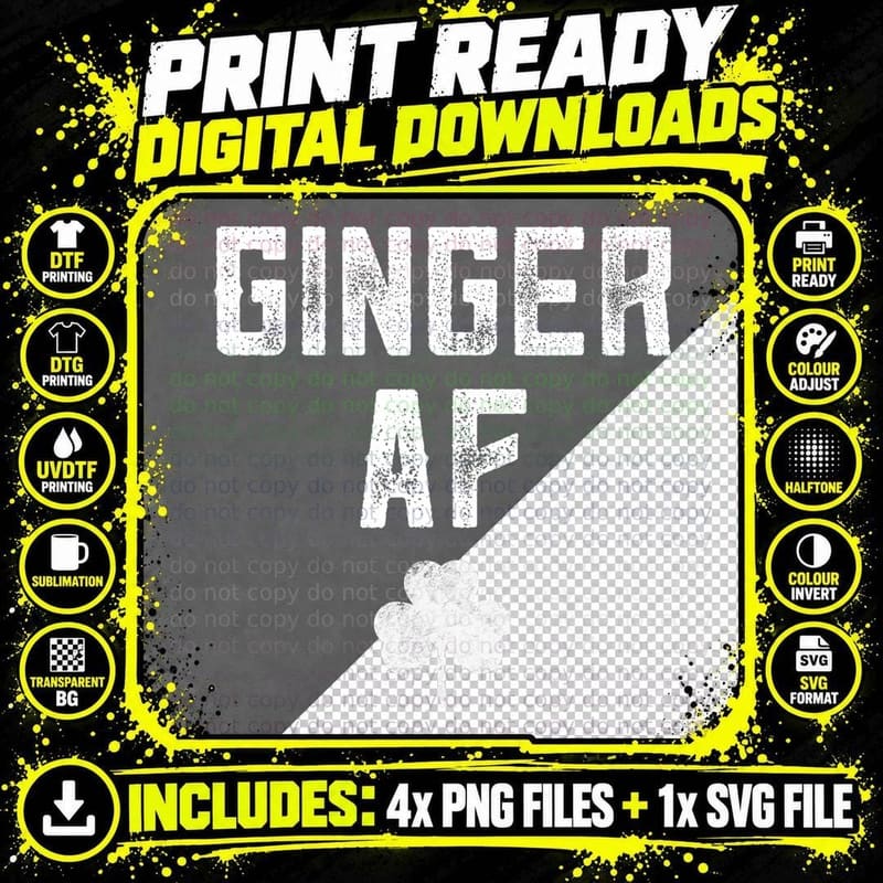 Ginger Af St Patricks Day Drinking Women Funny Redhead Png SVG Digital Bundle