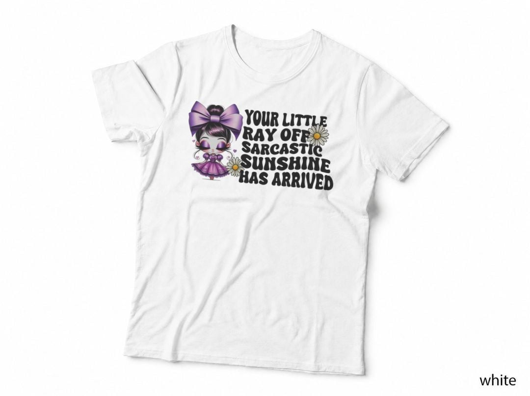 Girl Pink Bow Purple T-Shirt, Funny Sarcastic Graphic Tee