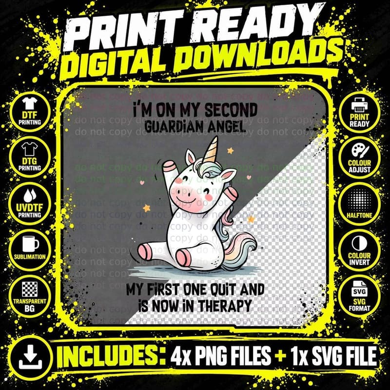 Happy Unicorn Arms Raised T-Shirt, Funny Sarcastic Png SVG Digital Bundle