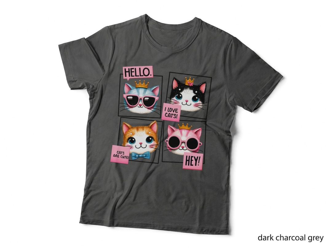 Hello. I Love Cats! Cats Are Cute! Hey! T-Shirt, Funny Sarcastic Tee