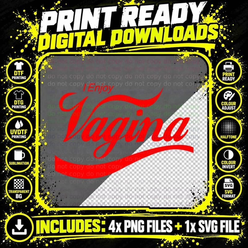 I Enjoy Vagina T-Shirt, Typography Art, Adult Humor Png SVG Digital Bundle