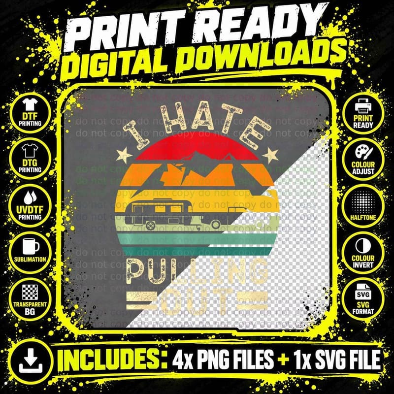I Hate Pulling Out Retro Boating Boat Captain Funny Png SVG Digital Bundle