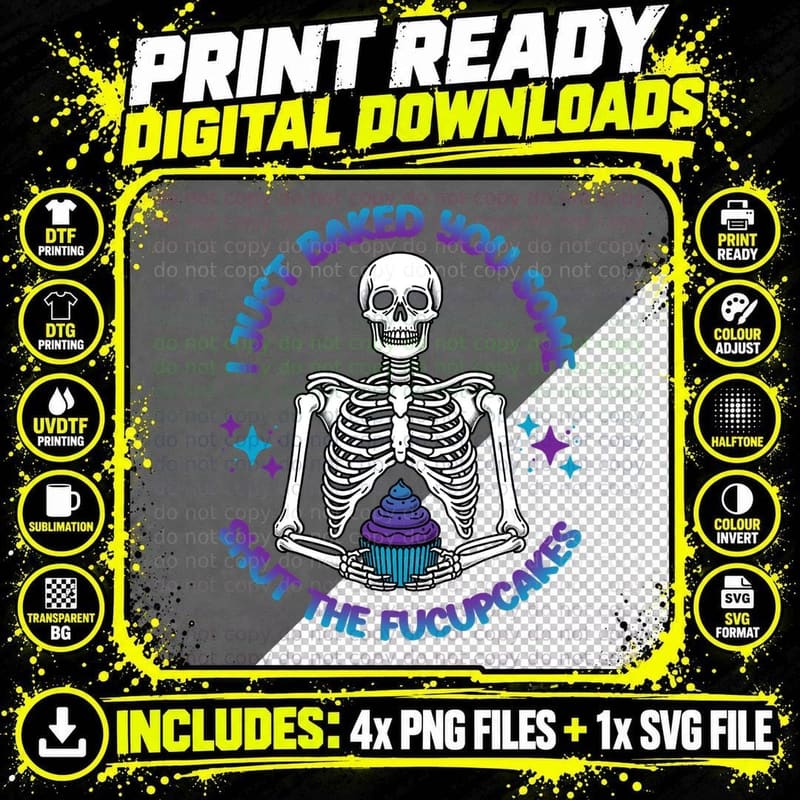 I Just Baked You Some Shut the Fu Cupcakes T-Shirt Png SVG Digital Bundle