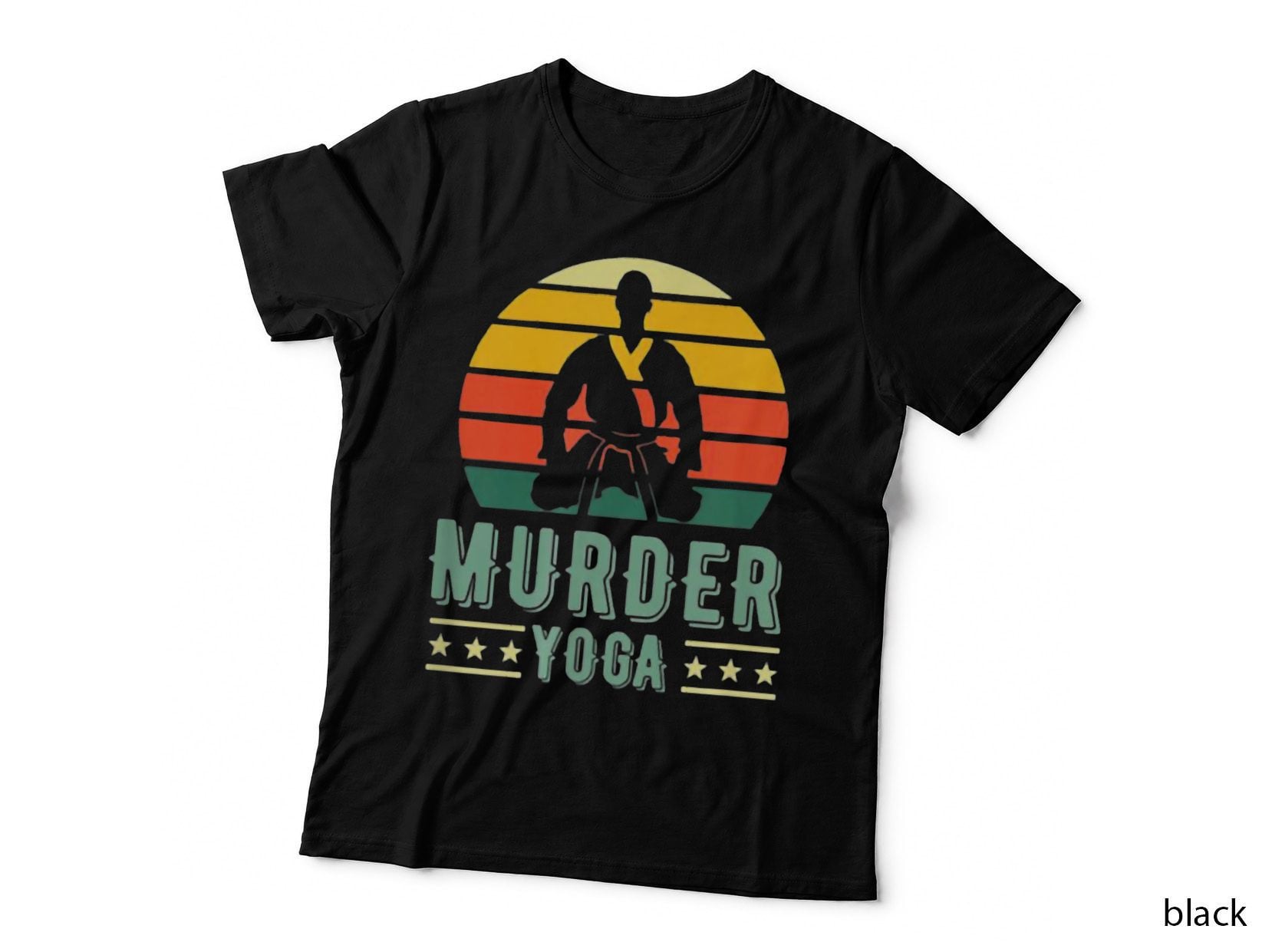 Jiu Jitsu Murder Yoga Vintage Sunset Funny Brazilian T-Shirt