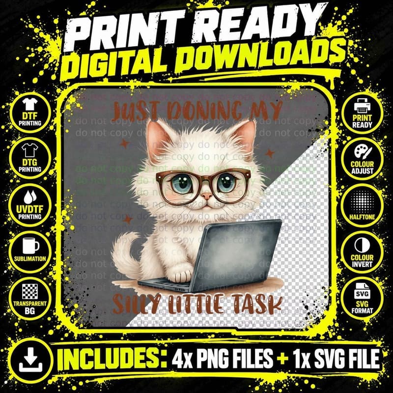 Just Doning My Silly Little Task Sarcastic Animal T-Shirt Png SVG Digital Bundle