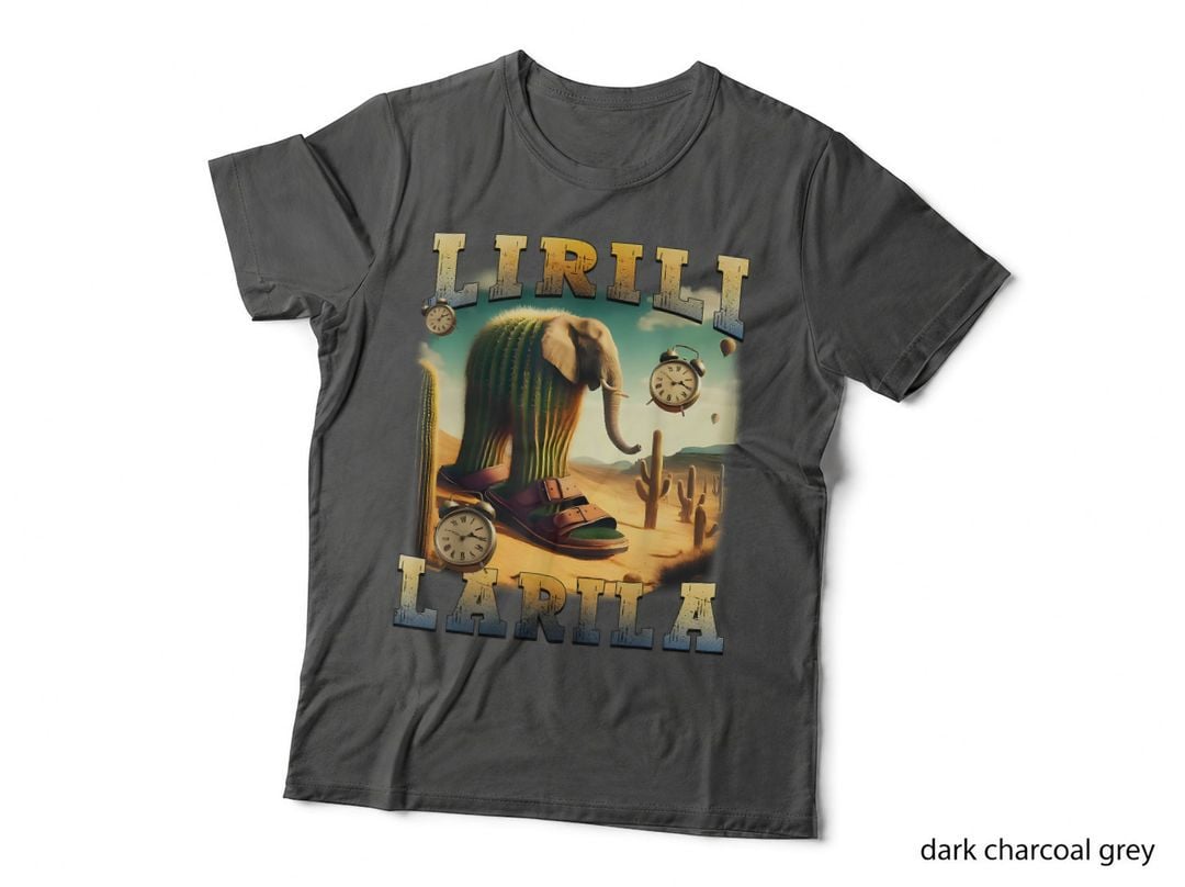 Lirili Larila Italian Brainrot T-Shirt, Cactus Elephant Meme Gifts T-Shirt