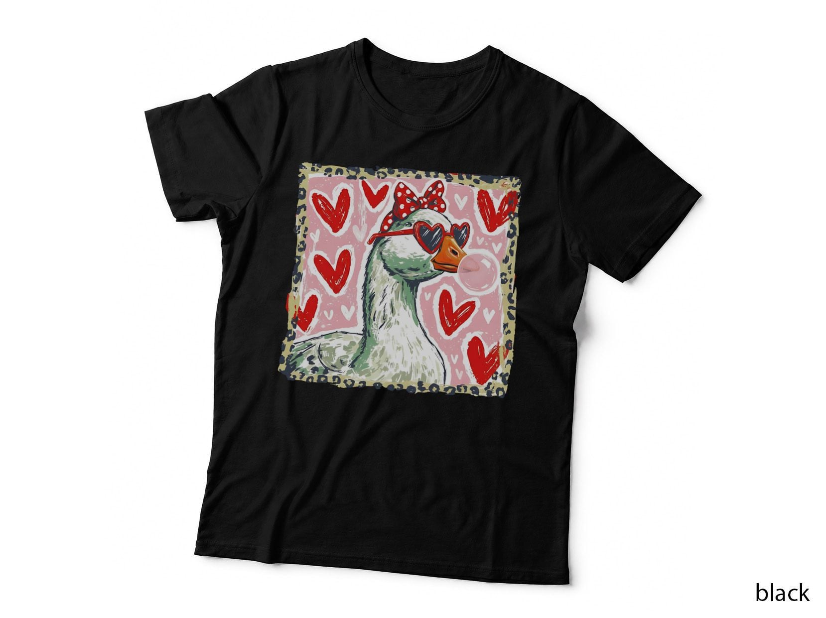 Love Funny Goose T-Shirt, Love Goose Blowing Bubbles Graphic Tee