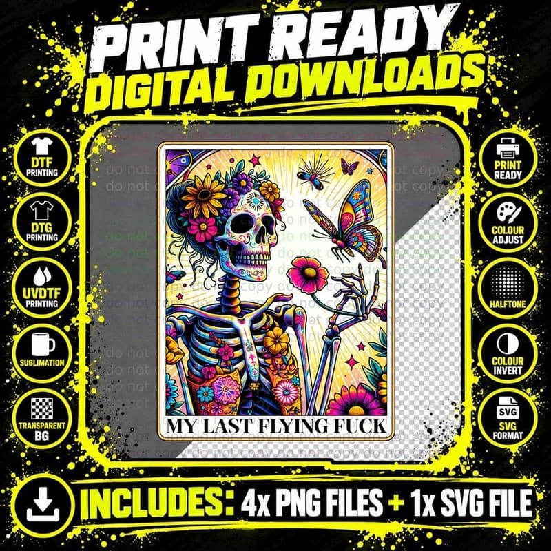 My Last Flying Fuck Design T-Shirt, Funny Tarot Card Tee Png SVG Digital Bundle