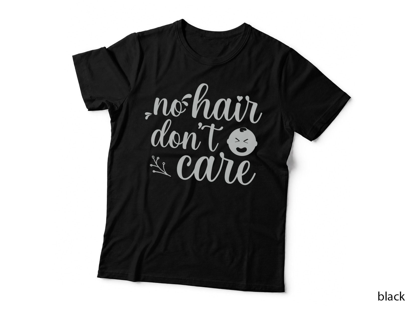 No Hair Don't Care T-Shirt, Minimalist Hair Care Graphic Tee