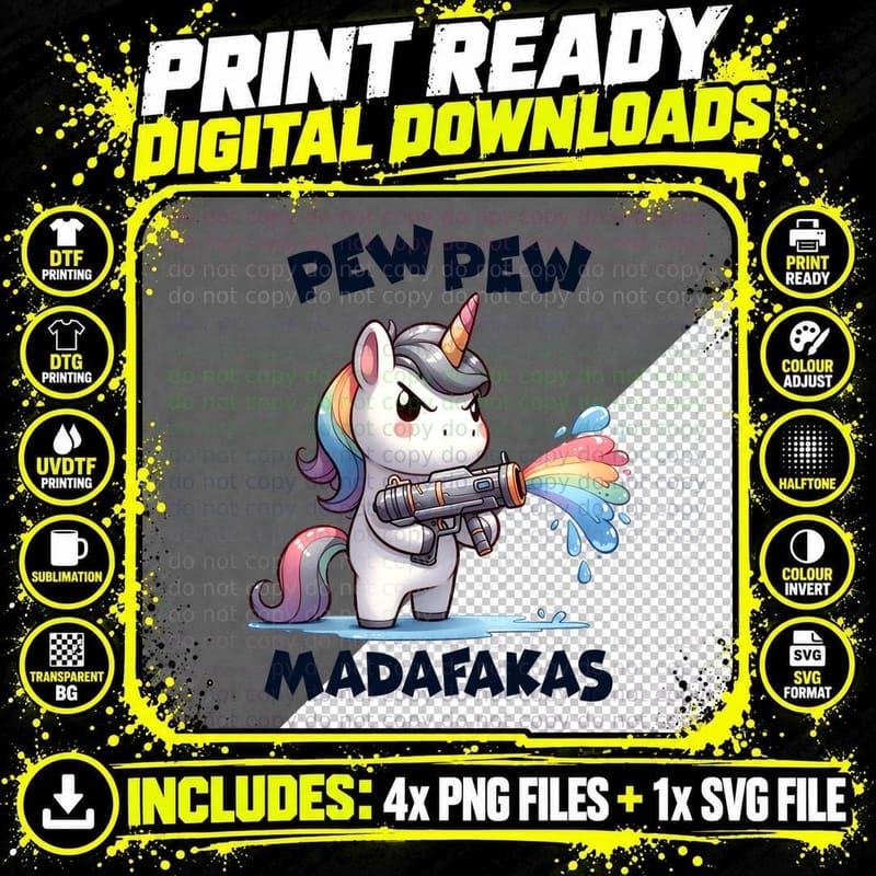 Pew Pew Madafakas T-Shirt, Funny Sarcastic Tee Png SVG Digital Bundle