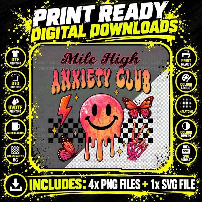 Rule High Anxiety Club T-Shirt, Funny Sarcastic Tee Png SVG Digital Bundle