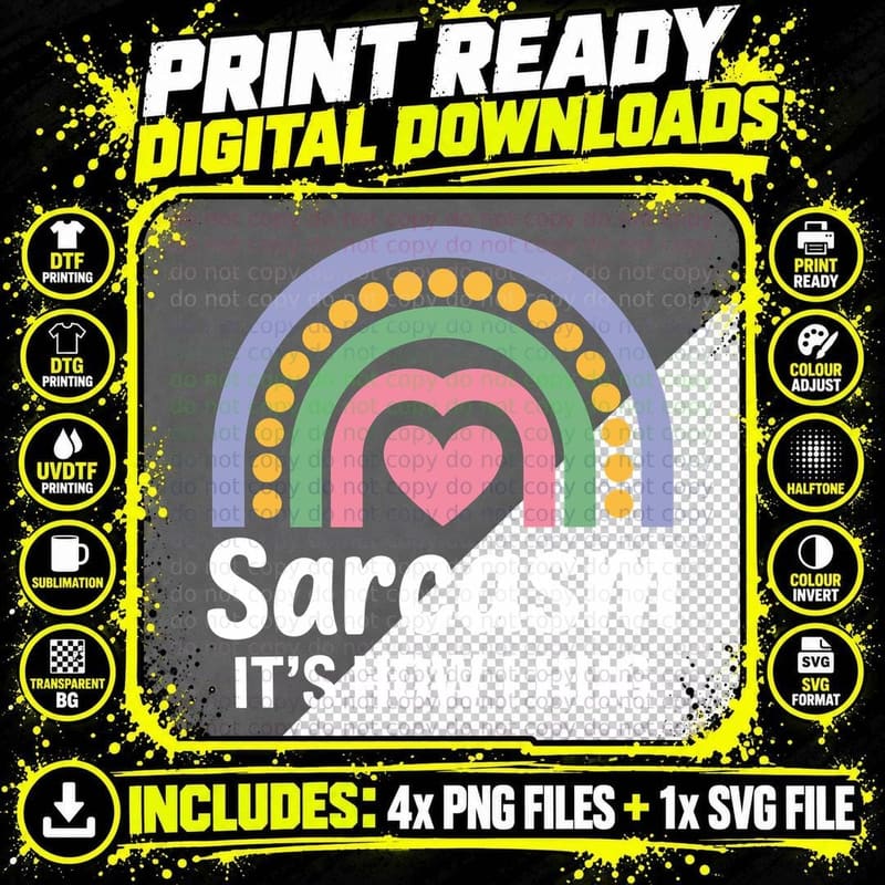 Sarcasm It's How I Hug Design T-Shirt Png SVG Digital Bundle