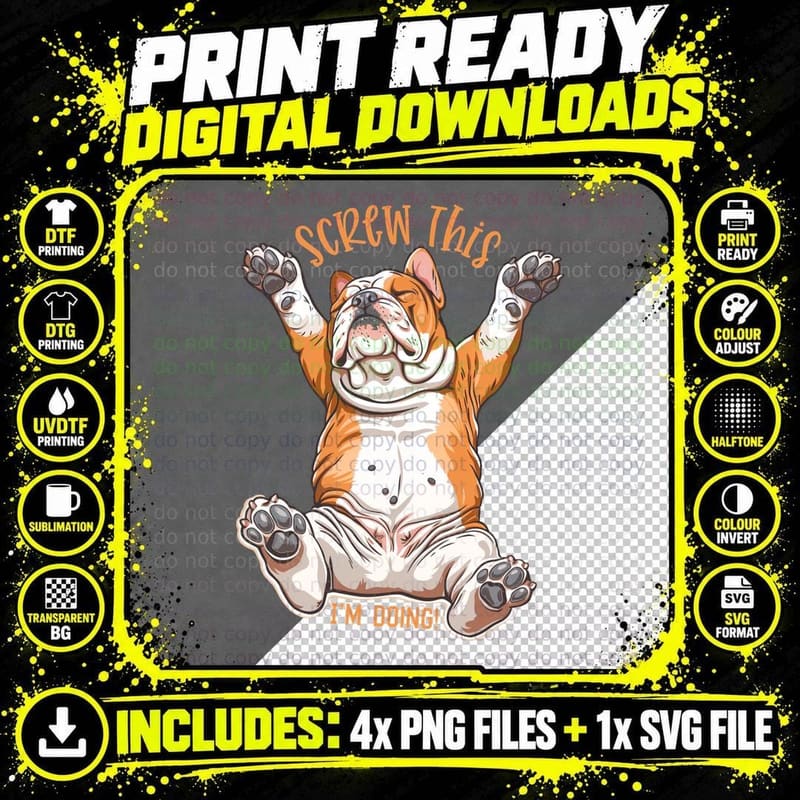 Screw This I'm Doing! Sarcastic Animal T-Shirt Png SVG Digital Bundle