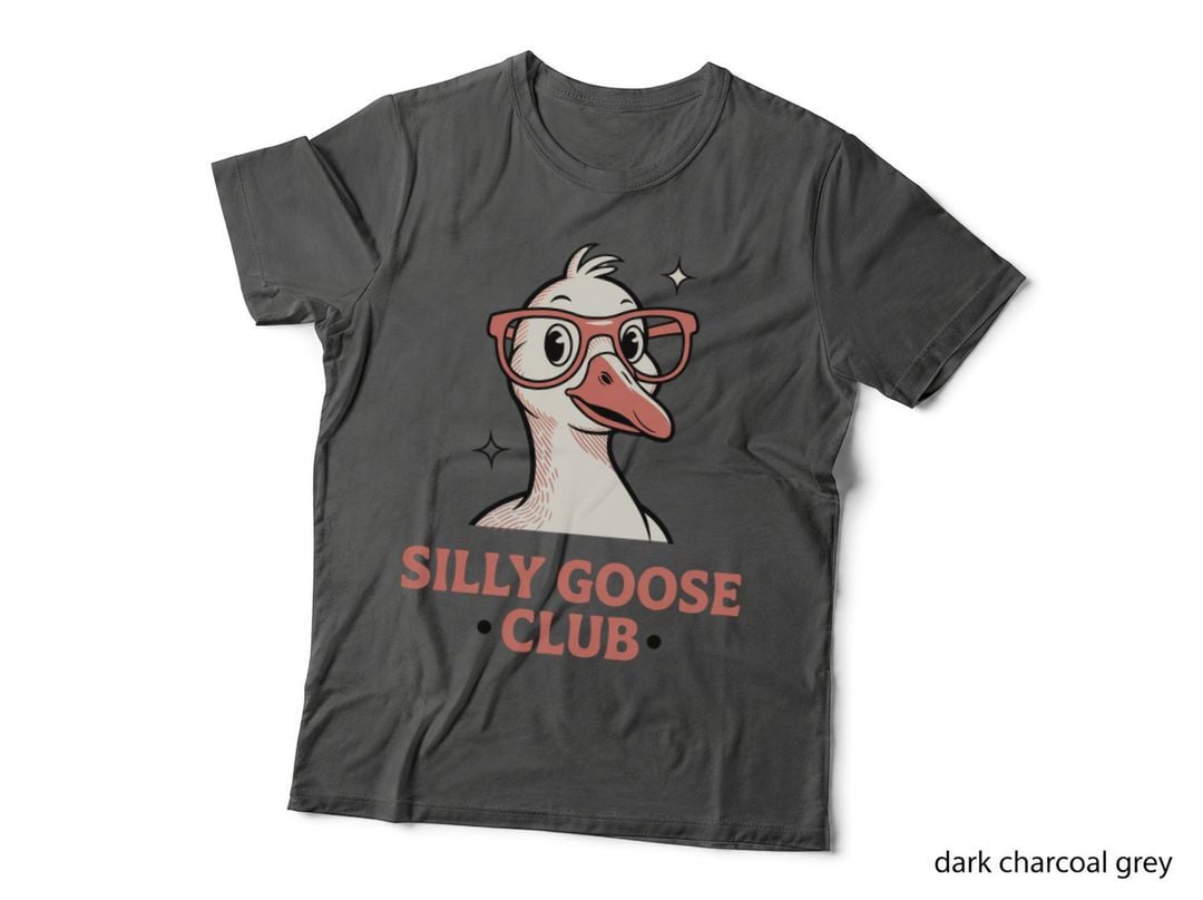 Silly Goose Club Sarcastic Animal T-Shirt, Goose Wearing Glasses with Sparkles
