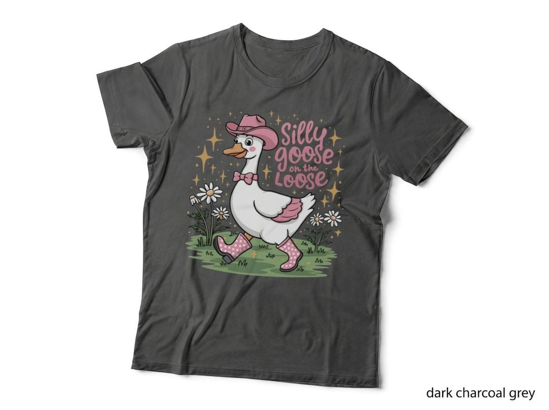 Silly Goose on the Loose Funny Goose T-Shirt, Goose in Cowboy Hat with Boots