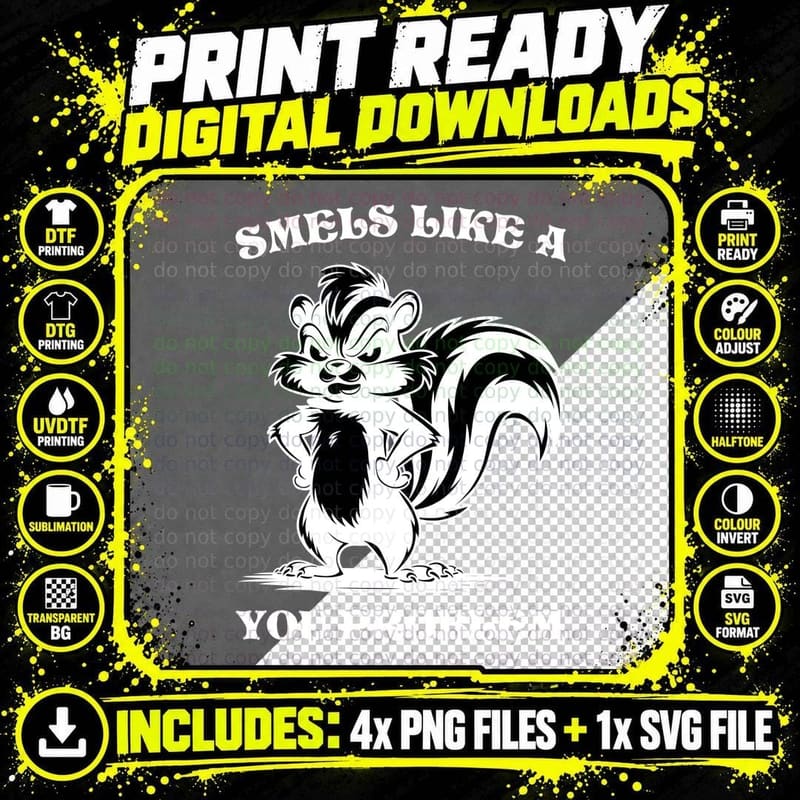 Smels Like a You Problem Sarcastic Animal T-Shirt Png SVG Digital Bundle