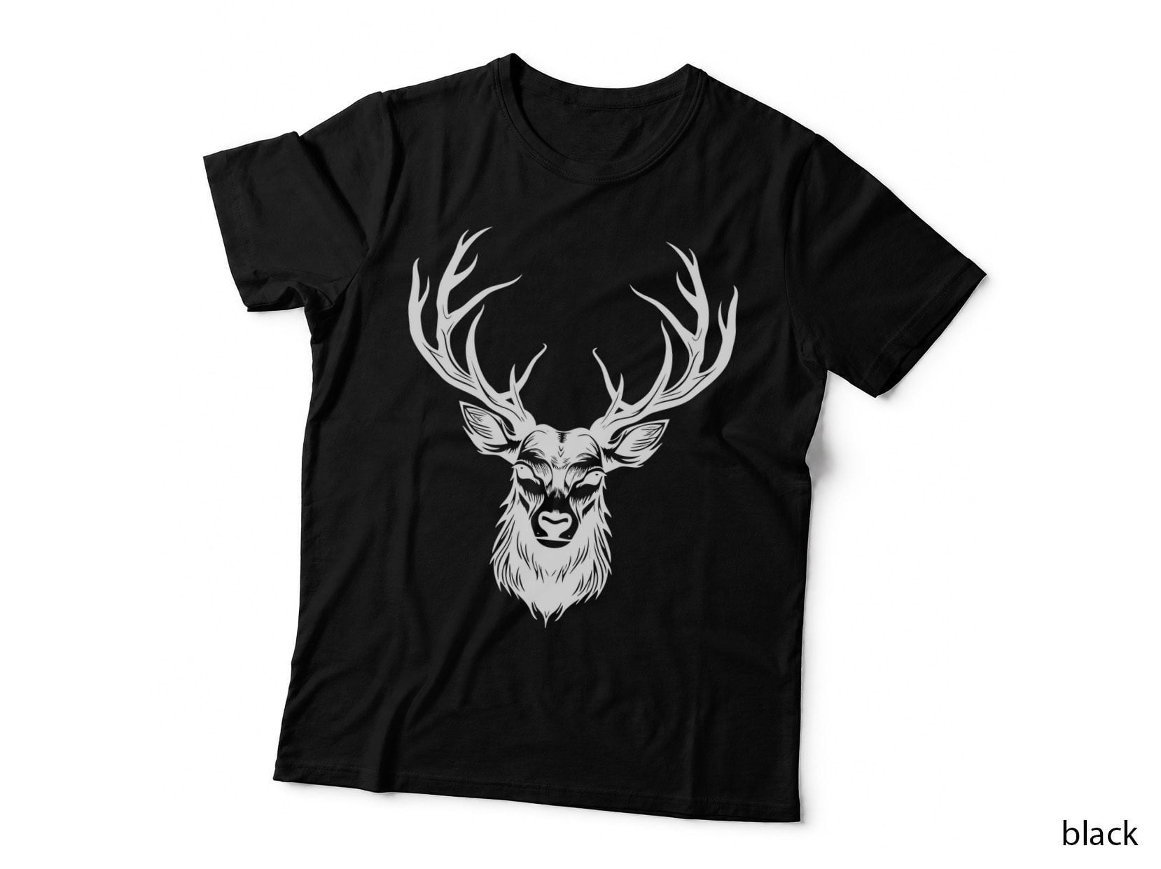 Stag Head Silhouette T-Shirt, Trendy Graphic Tee, Funny Saying Shirt