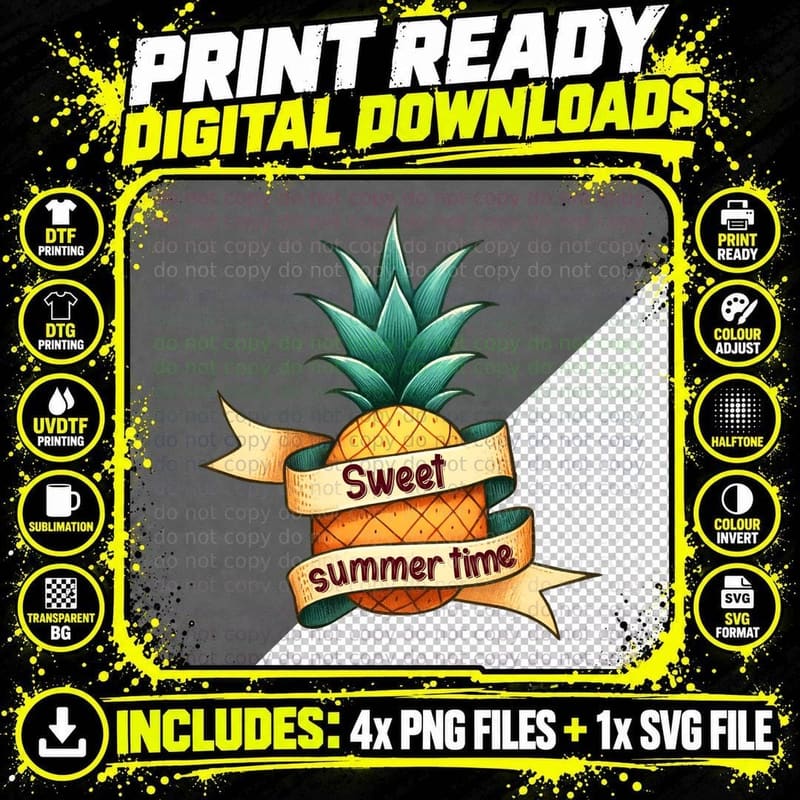 Sweet Summer Time Summer T-Shirt, Pineapple Sunglasses Png SVG Digital Bundle