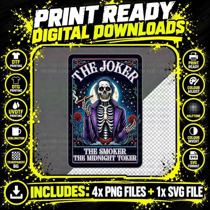 The Joker T-Shirt, Funny Tarot Card Tee Png SVG Digital Bundle