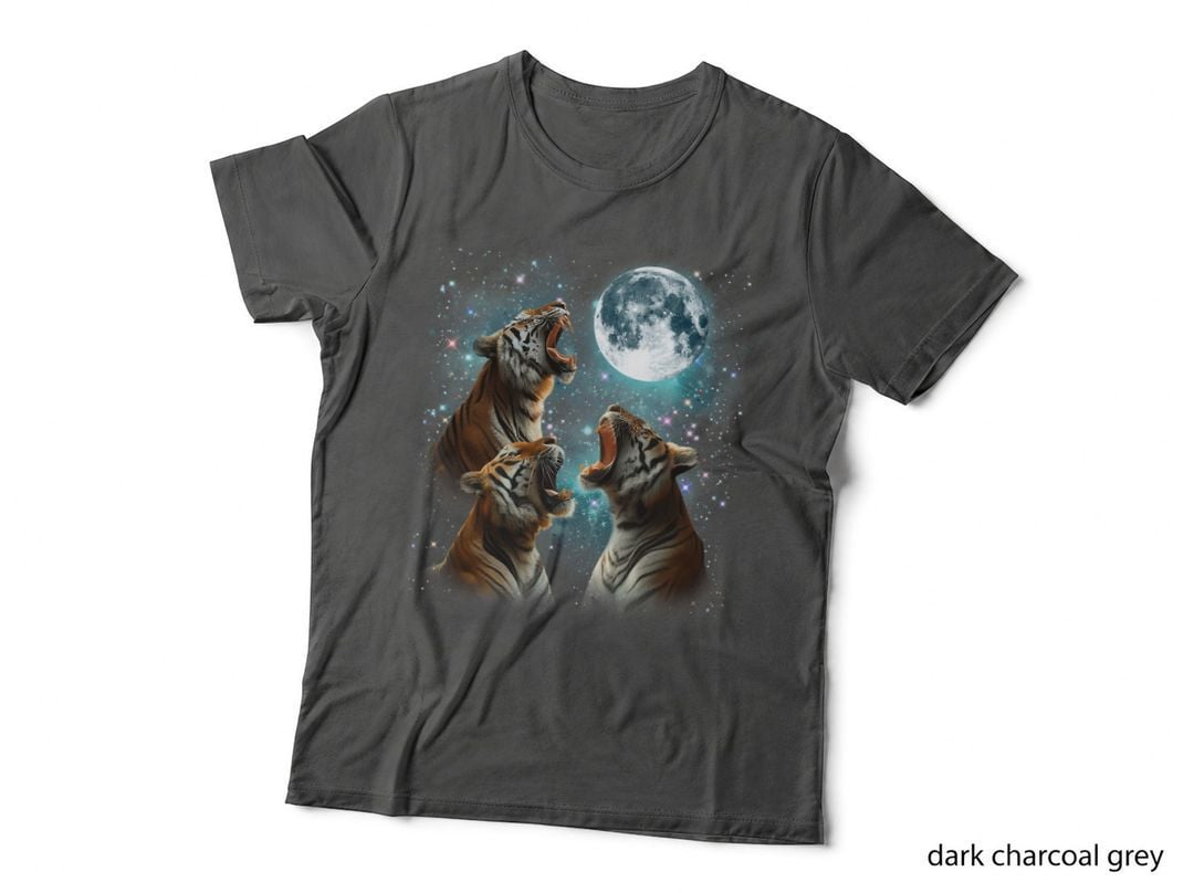 3 Tiger Moon Howling Tiger Head Funny for Men, Women, Kid T-Shirt