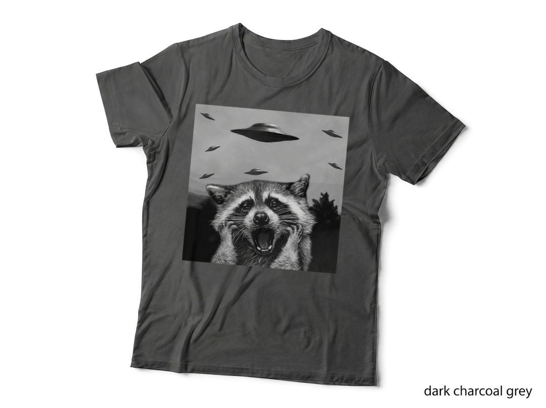 Alien UFO Funny Raccoon Stuffed Animal for Men, Women, Kids T-Shirt
