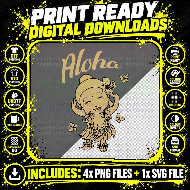 Aloha Buddha Funny Hawaiian Buddhist Yoga Meditation Png SVG Digital Bundle