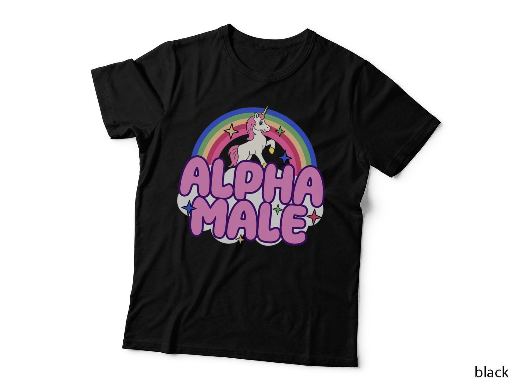Alpha Male Unicorn Funny Sarcastic Ironic Weird Y2k Humor T-Shirt
