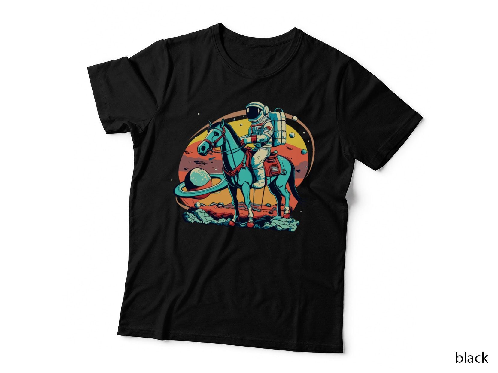 Astronaut Cowboy in Space Women Men Kids Birthday Funny T-Shirt