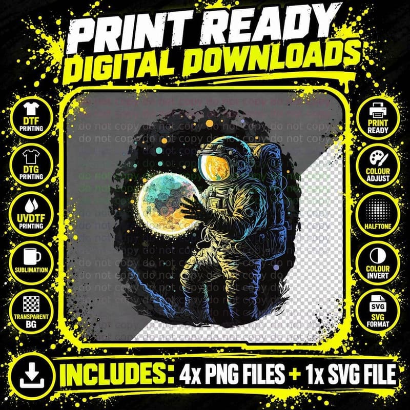 Astronaut Outer Space Gifts Science Gifts Funny Space Png SVG Digital Bundle