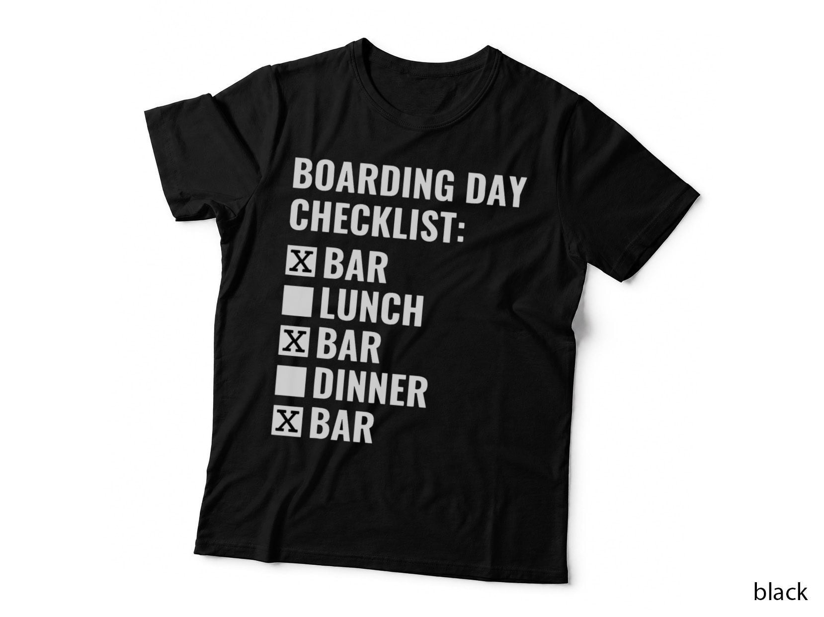 Boarding Day Checklist, Funny Cruise at the Bar Checklist T-Shirt
