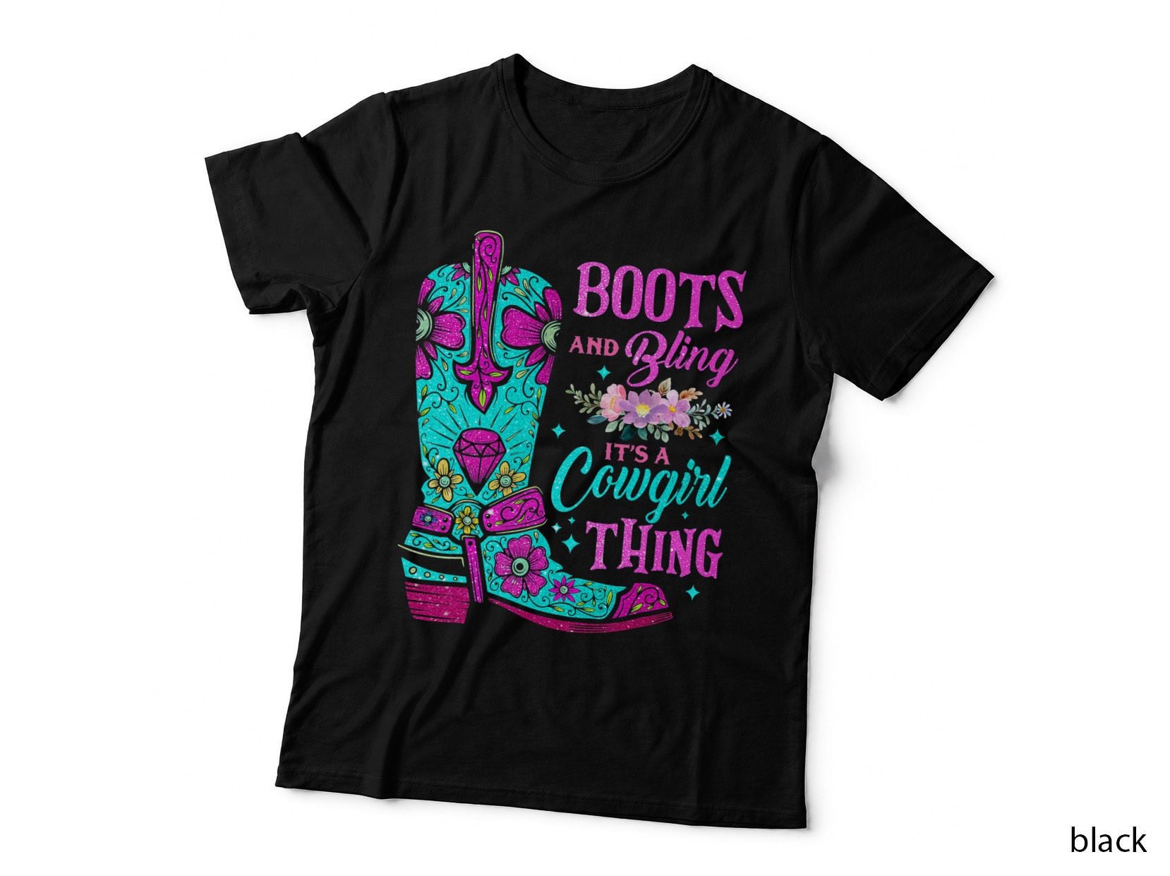 Boots and Bling It's a Cowgirl Thing Rodeo Hat Funny T-Shirt