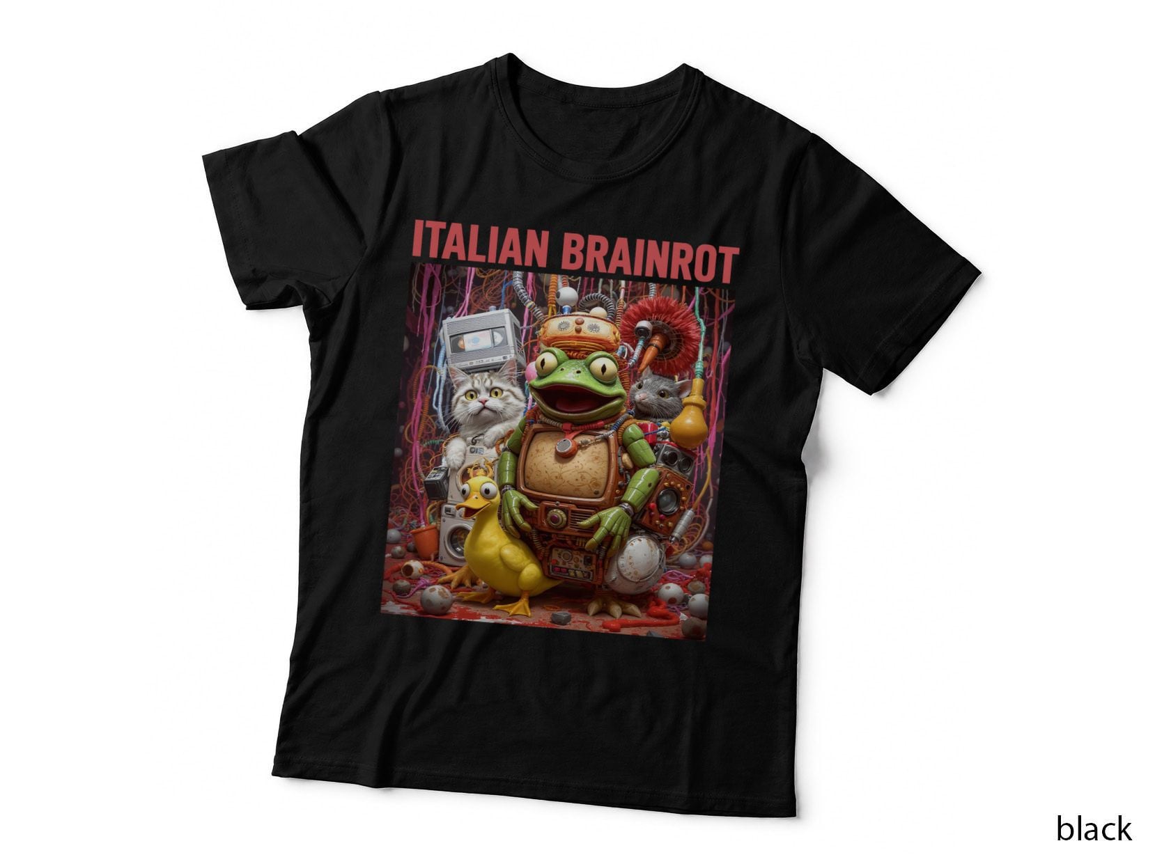 Brainrot Frog Hybrid Italian Brainrot T-Shirt, Sci Fi Frog Robot Meme Gifts