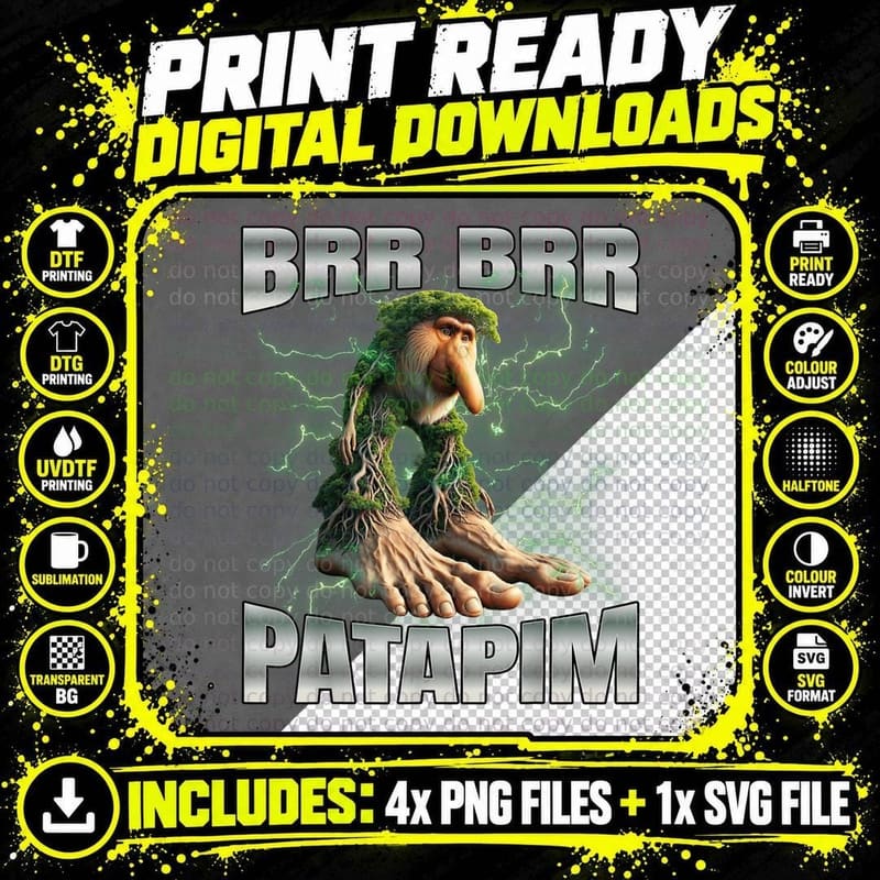 Brr Patapim Meme, Funny Winter, Cold Weather Humor Png SVG Digital Bundle