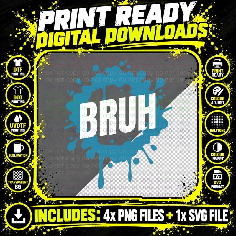 Bruh Slang Funny Meme Saying Teens Meme Shirt Bruh Png SVG Digital Bundle