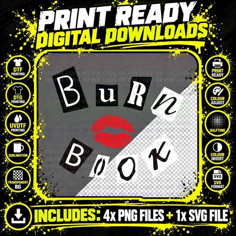 Burn Book T-Shirt-Funny Png SVG Digital Bundle