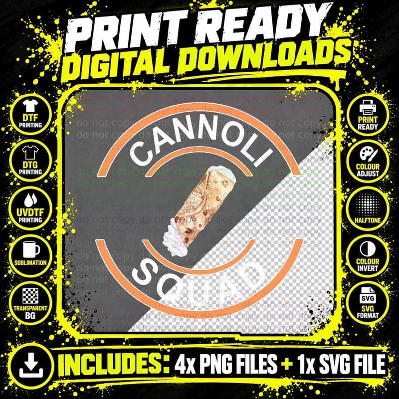 Cannoli Squad Funny Cannoli Lover, for Women Png SVG Digital Bundle