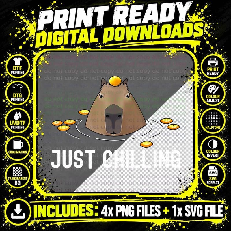 Capybara Lovers Capybara Meme Funny Sayings Just Png SVG Digital Bundle