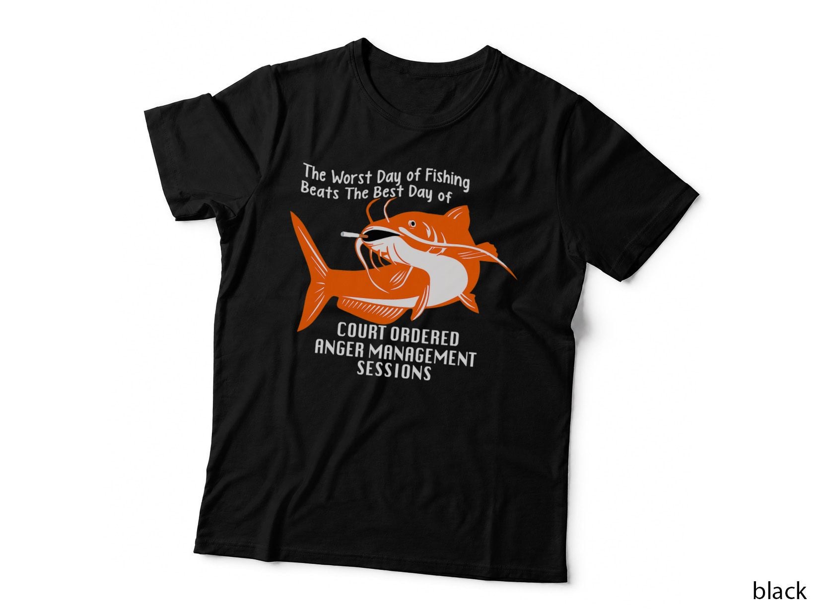 Catfish Smoking Cigarette T-Shirt, Funny Sarcasm, Pet Lover Apparel T-Shirt