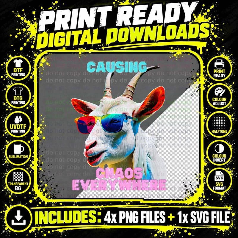 Causing Chaos Everywhere, Exciting Png SVG Digital Bundle