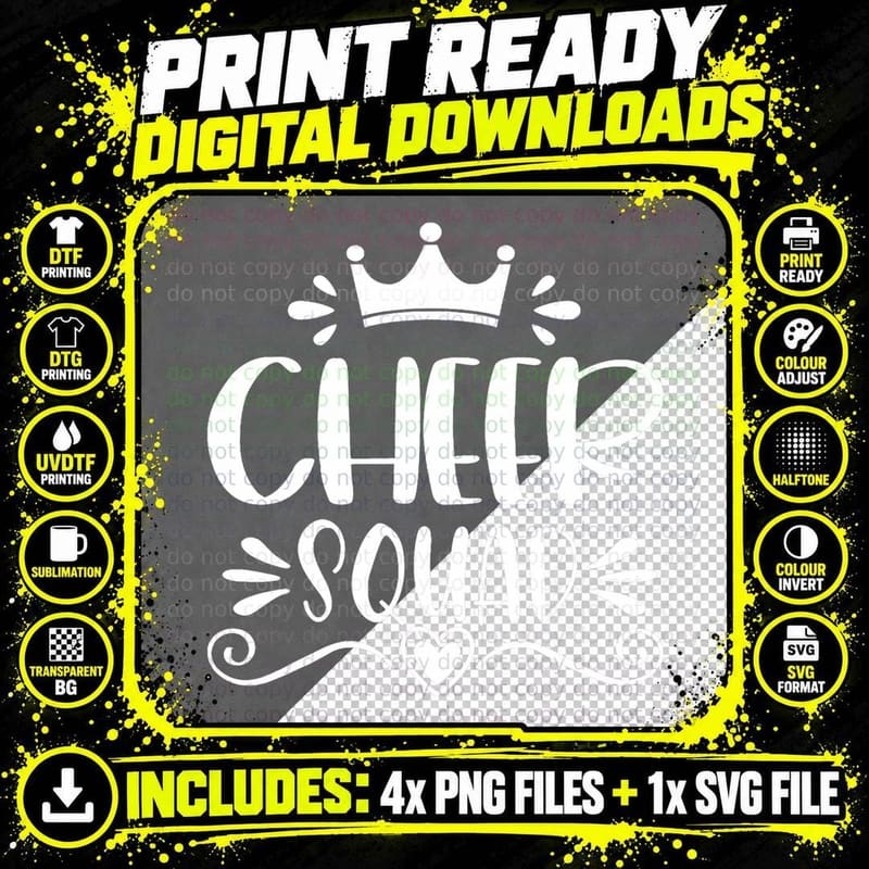 Cheer Squad Cheerleading Funny Cheerleader Gifts for Png SVG Digital Bundle