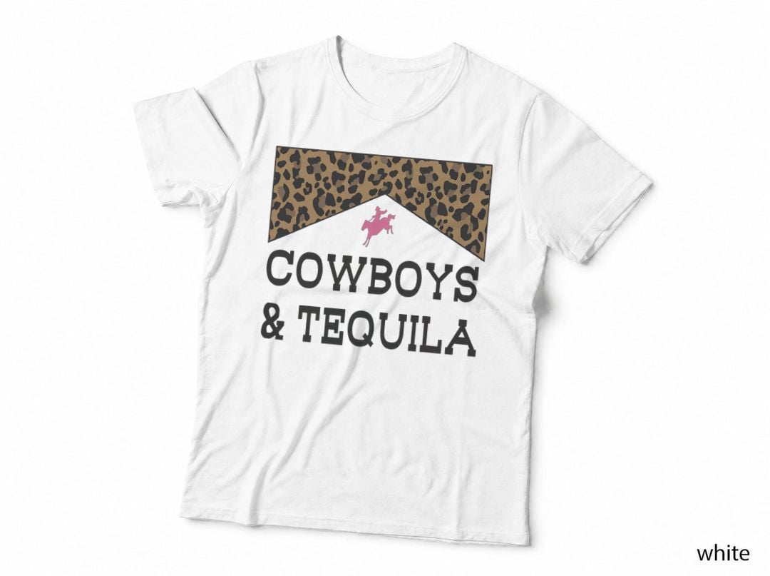 Cowboys and Tequila Western Funny Tequila Drinking Lover T-Shirt