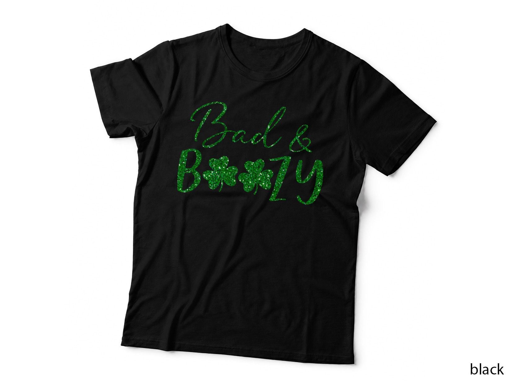 Cute Bad and Boozy Cute Shamrock Green Funny St Patricks Day T-Shirt