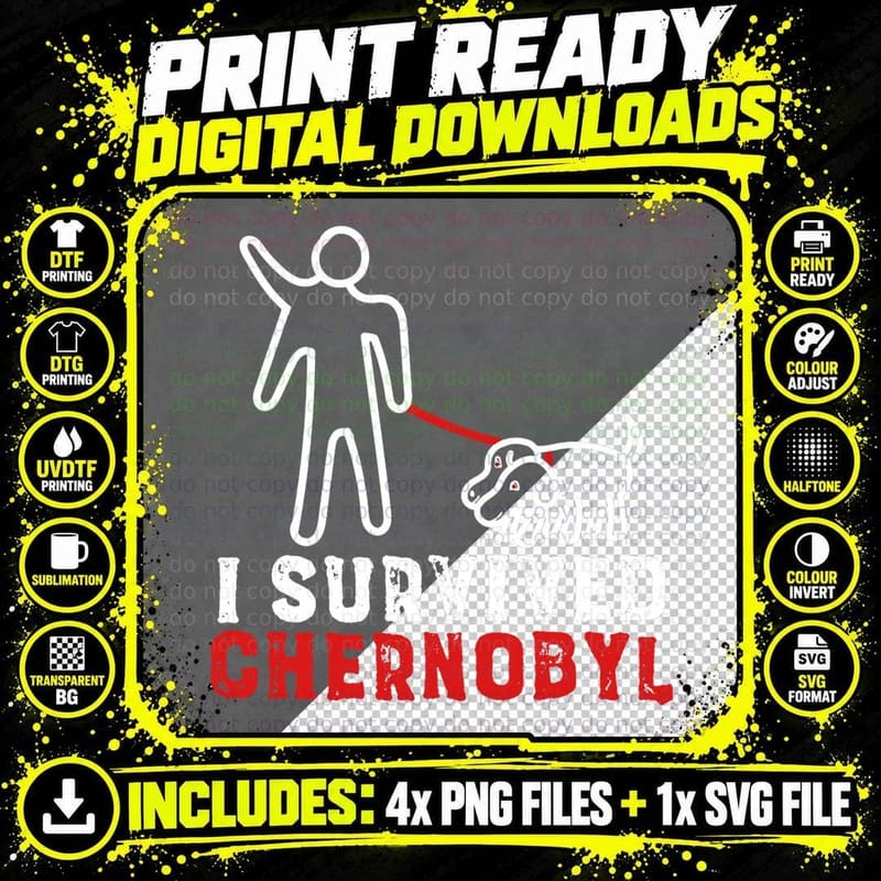Dank Meme Crude Humor Radiation Gift I Survived Png SVG Digital Bundle