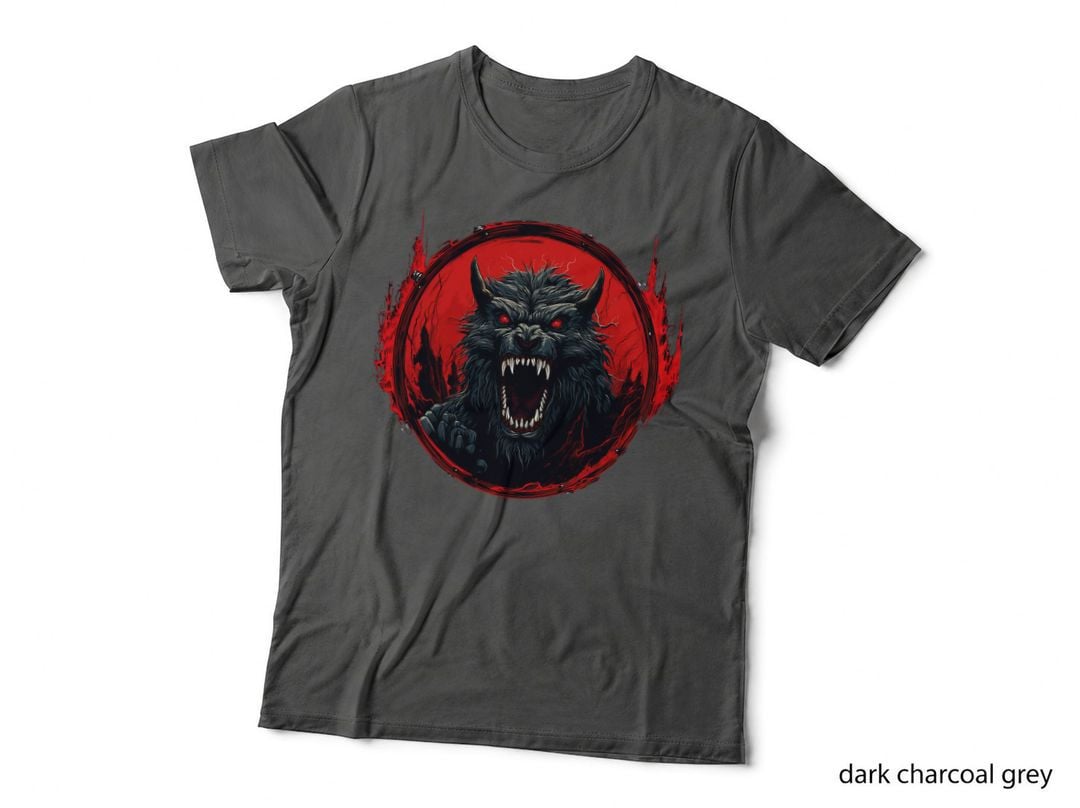 Demonic Beast Head T-Shirt, Funny Novelty Gift Graphic Tee