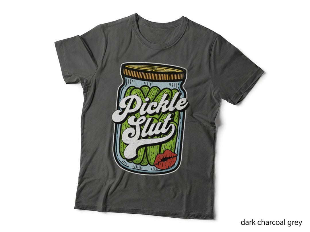 Dill Pickle Slut Funny Rude Humor Pickle Lover Jar Retro T-Shirt