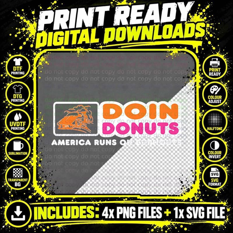Doin Donuts - Funny Burnout Racing Car Enthusiast Car Png SVG Digital Bundle