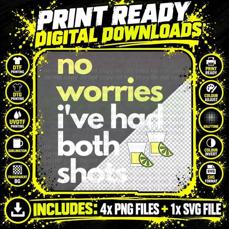 Don't Worry I've Had Both My Shots Funny Tequila Png SVG Digital Bundle