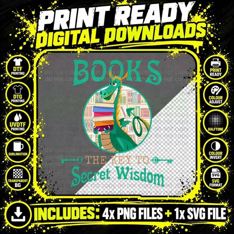 Dragons Like Reading Meme Avid Book Fanatic Png SVG Digital Bundle