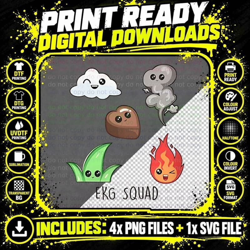 Ekg Leads Funny Nursing Ecg Squad Emergency Er Ed RN Png SVG Digital Bundle